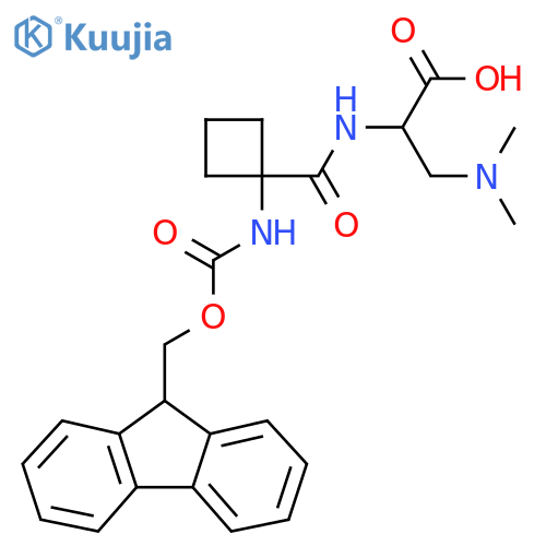 3-(dimethylamino)-2-{1-({(9H-fluoren-9-yl)methoxycarbonyl}amino)cyclobutylformamido}propanoic acid structure