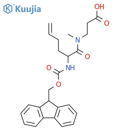 3-2-({(9H-fluoren-9-yl)methoxycarbonyl}amino)-N-methylhex-5-enamidopropanoic acid structure