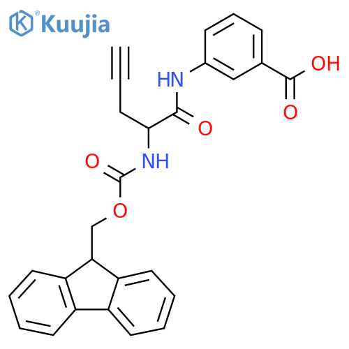 3-2-({(9H-fluoren-9-yl)methoxycarbonyl}amino)pent-4-ynamidobenzoic acid structure