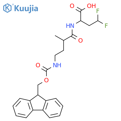 2-4-({(9H-fluoren-9-yl)methoxycarbonyl}amino)-2-methylbutanamido-4,4-difluorobutanoic acid structure