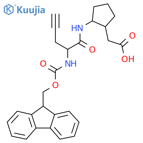 2-{2-2-({(9H-fluoren-9-yl)methoxycarbonyl}amino)pent-4-ynamidocyclopentyl}acetic acid structure