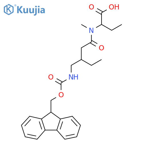 2-{3-({(9H-fluoren-9-yl)methoxycarbonyl}amino)methyl-N-methylpentanamido}butanoic acid structure