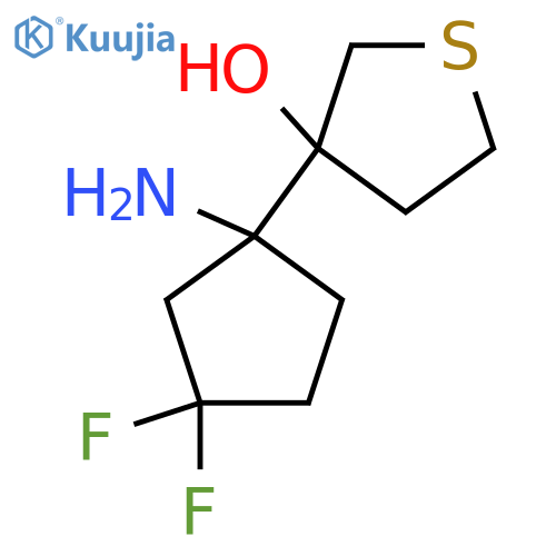 3-(1-amino-3,3-difluorocyclopentyl)thiolan-3-ol structure
