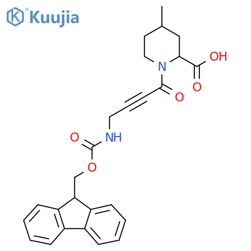 1-4-({(9H-fluoren-9-yl)methoxycarbonyl}amino)but-2-ynoyl-4-methylpiperidine-2-carboxylic acid structure