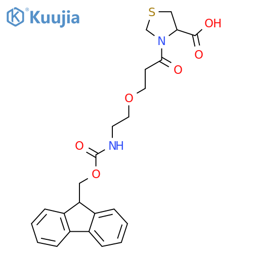 3-{3-2-({(9H-fluoren-9-yl)methoxycarbonyl}amino)ethoxypropanoyl}-1,3-thiazolidine-4-carboxylic acid structure