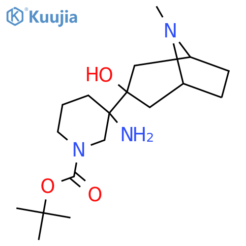 tert-butyl 3-amino-3-{3-hydroxy-8-methyl-8-azabicyclo3.2.1octan-3-yl}piperidine-1-carboxylate structure