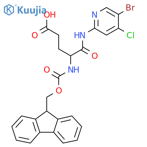 4-(5-bromo-4-chloropyridin-2-yl)carbamoyl-4-({(9H-fluoren-9-yl)methoxycarbonyl}amino)butanoic acid structure