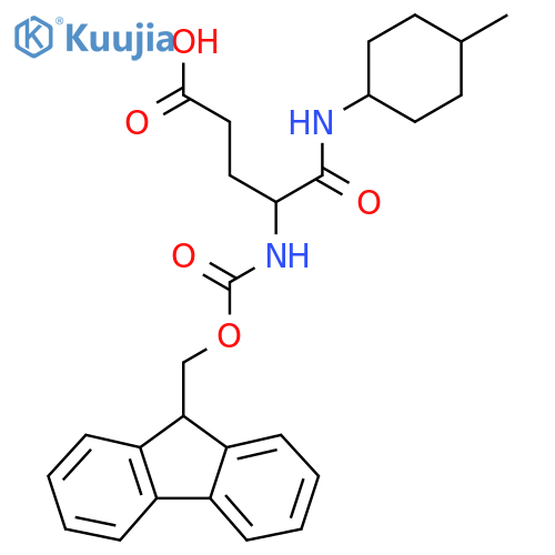 4-({(9H-fluoren-9-yl)methoxycarbonyl}amino)-4-(4-methylcyclohexyl)carbamoylbutanoic acid structure