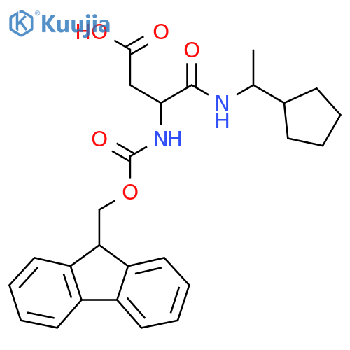 3-(1-cyclopentylethyl)carbamoyl-3-({(9H-fluoren-9-yl)methoxycarbonyl}amino)propanoic acid structure