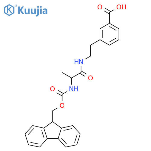 3-{2-2-({(9H-fluoren-9-yl)methoxycarbonyl}amino)propanamidoethyl}benzoic acid structure