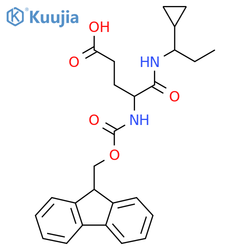 4-(1-cyclopropylpropyl)carbamoyl-4-({(9H-fluoren-9-yl)methoxycarbonyl}amino)butanoic acid structure