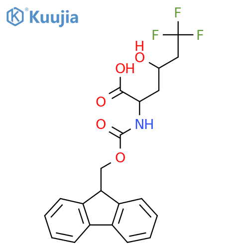 2-({(9H-fluoren-9-yl)methoxycarbonyl}amino)-6,6,6-trifluoro-4-hydroxyhexanoic acid structure