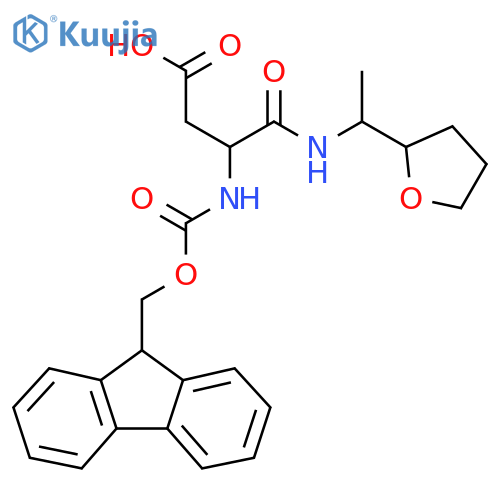 3-({(9H-fluoren-9-yl)methoxycarbonyl}amino)-3-{1-(oxolan-2-yl)ethylcarbamoyl}propanoic acid structure