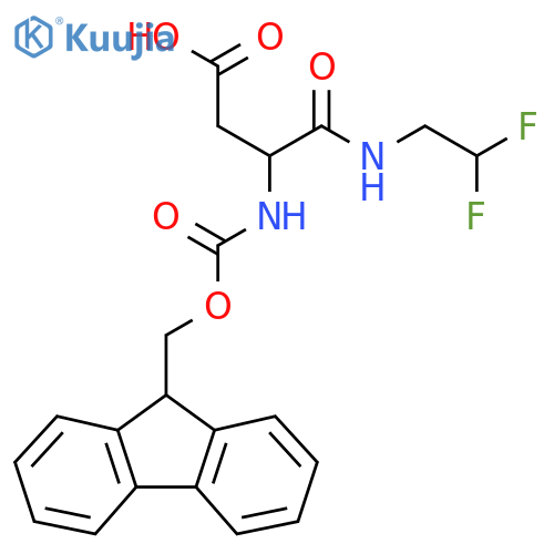 3-(2,2-difluoroethyl)carbamoyl-3-({(9H-fluoren-9-yl)methoxycarbonyl}amino)propanoic acid structure