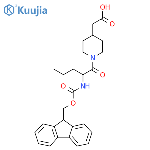 2-{1-2-({(9H-fluoren-9-yl)methoxycarbonyl}amino)pentanoylpiperidin-4-yl}acetic acid structure