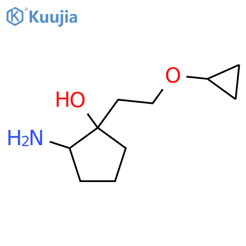 2-amino-1-(2-cyclopropoxyethyl)cyclopentan-1-ol structure