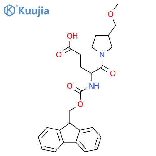 4-({(9H-fluoren-9-yl)methoxycarbonyl}amino)-5-3-(methoxymethyl)pyrrolidin-1-yl-5-oxopentanoic acid structure