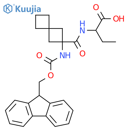 2-{2-({(9H-fluoren-9-yl)methoxycarbonyl}amino)spiro3.3heptan-2-ylformamido}butanoic acid structure