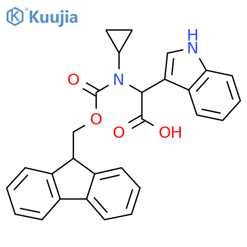2-cyclopropyl({(9H-fluoren-9-yl)methoxycarbonyl})amino-2-(1H-indol-3-yl)acetic acid structure