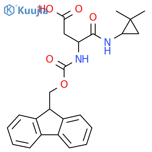 3-(2,2-dimethylcyclopropyl)carbamoyl-3-({(9H-fluoren-9-yl)methoxycarbonyl}amino)propanoic acid structure