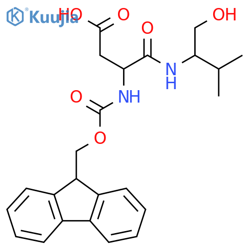 3-({(9H-fluoren-9-yl)methoxycarbonyl}amino)-3-(1-hydroxy-3-methylbutan-2-yl)carbamoylpropanoic acid structure
