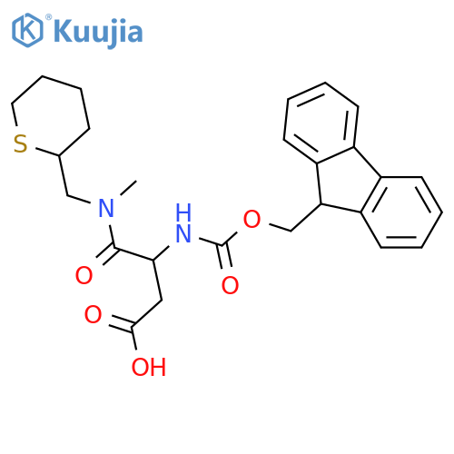 3-({(9H-fluoren-9-yl)methoxycarbonyl}amino)-3-{methyl(thian-2-yl)methylcarbamoyl}propanoic acid structure