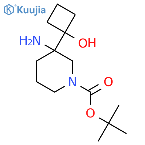 tert-butyl 3-amino-3-(1-hydroxycyclobutyl)piperidine-1-carboxylate structure