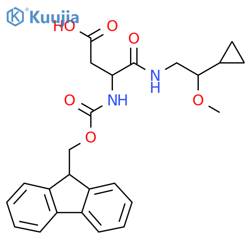 3-(2-cyclopropyl-2-methoxyethyl)carbamoyl-3-({(9H-fluoren-9-yl)methoxycarbonyl}amino)propanoic acid structure