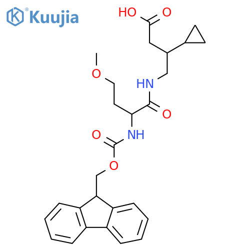 3-cyclopropyl-4-2-({(9H-fluoren-9-yl)methoxycarbonyl}amino)-4-methoxybutanamidobutanoic acid structure