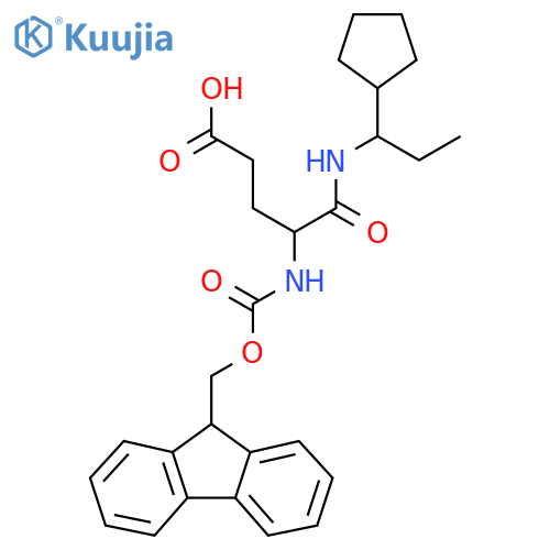 4-(1-cyclopentylpropyl)carbamoyl-4-({(9H-fluoren-9-yl)methoxycarbonyl}amino)butanoic acid structure