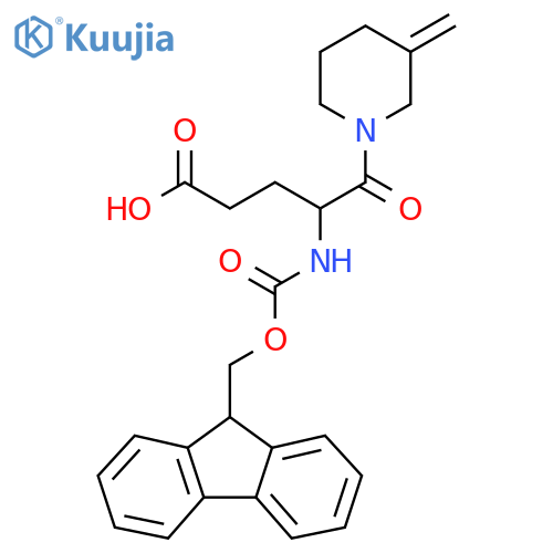 4-({(9H-fluoren-9-yl)methoxycarbonyl}amino)-5-(3-methylidenepiperidin-1-yl)-5-oxopentanoic acid structure