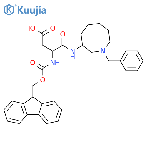 3-(1-benzylazocan-3-yl)carbamoyl-3-({(9H-fluoren-9-yl)methoxycarbonyl}amino)propanoic acid structure