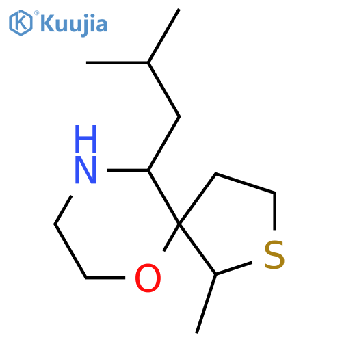 1-methyl-10-(2-methylpropyl)-6-oxa-2-thia-9-azaspiro4.5decane structure