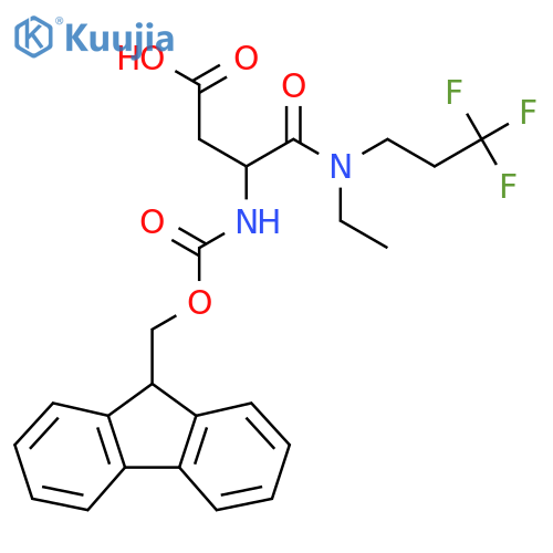 3-ethyl(3,3,3-trifluoropropyl)carbamoyl-3-({(9H-fluoren-9-yl)methoxycarbonyl}amino)propanoic acid structure