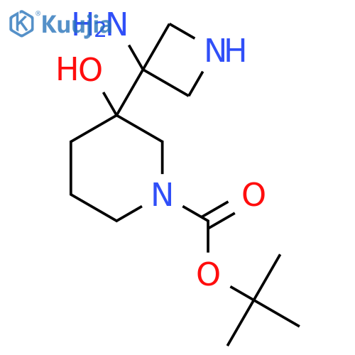 Tert-butyl 3-(3-aminoazetidin-3-yl)-3-hydroxypiperidine-1-carboxylate structure
