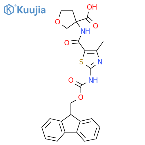 3-2-({(9H-fluoren-9-yl)methoxycarbonyl}amino)-4-methyl-1,3-thiazole-5-amidooxolane-3-carboxylic acid structure