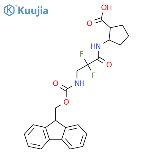 2-3-({(9H-fluoren-9-yl)methoxycarbonyl}amino)-2,2-difluoropropanamidocyclopentane-1-carboxylic acid structure