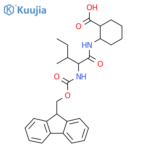 2-2-({(9H-fluoren-9-yl)methoxycarbonyl}amino)-3-methylpentanamidocyclohexane-1-carboxylic acid structure