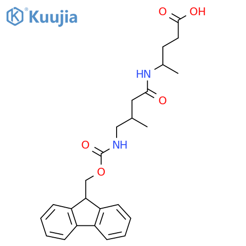 4-[4-({[(9H-fluoren-9-yl)methoxy]carbonyl}amino)-3-methylbutanamido]pentanoic acid structure