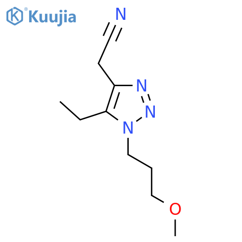 2-5-ethyl-1-(3-methoxypropyl)-1H-1,2,3-triazol-4-ylacetonitrile structure
