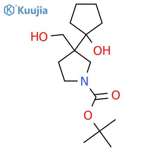 tert-butyl 3-(1-hydroxycyclopentyl)-3-(hydroxymethyl)pyrrolidine-1-carboxylate structure