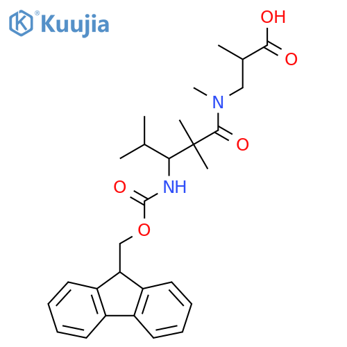3-3-({(9H-fluoren-9-yl)methoxycarbonyl}amino)-N,2,2,4-tetramethylpentanamido-2-methylpropanoic acid structure