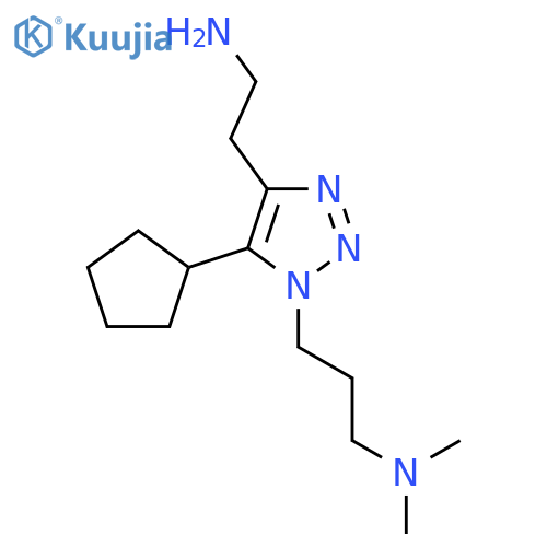 2-{5-cyclopentyl-1-3-(dimethylamino)propyl-1H-1,2,3-triazol-4-yl}ethan-1-amine structure