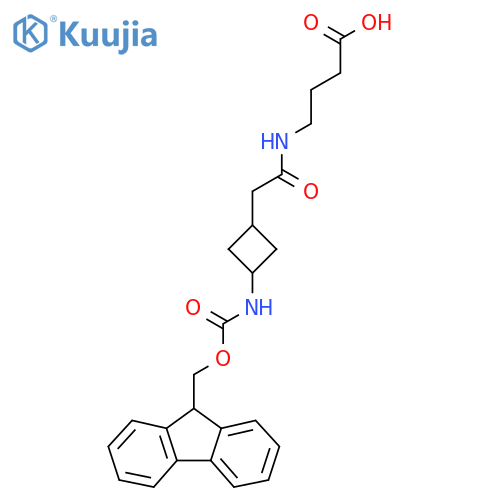 4-{2-3-({(9H-fluoren-9-yl)methoxycarbonyl}amino)cyclobutylacetamido}butanoic acid structure