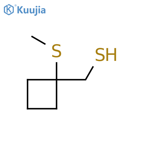 1-(methylsulfanyl)cyclobutylmethanethiol structure