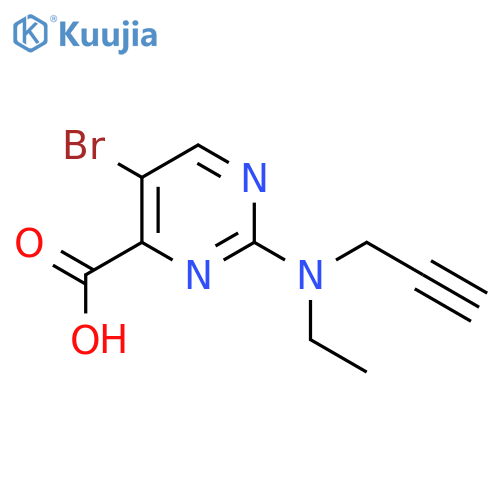 5-bromo-2-ethyl(prop-2-yn-1-yl)aminopyrimidine-4-carboxylic acid structure