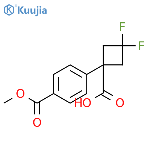 3,3-difluoro-1-4-(methoxycarbonyl)phenylcyclobutane-1-carboxylic acid structure