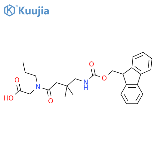 2-4-({(9H-fluoren-9-yl)methoxycarbonyl}amino)-3,3-dimethyl-N-propylbutanamidoacetic acid structure