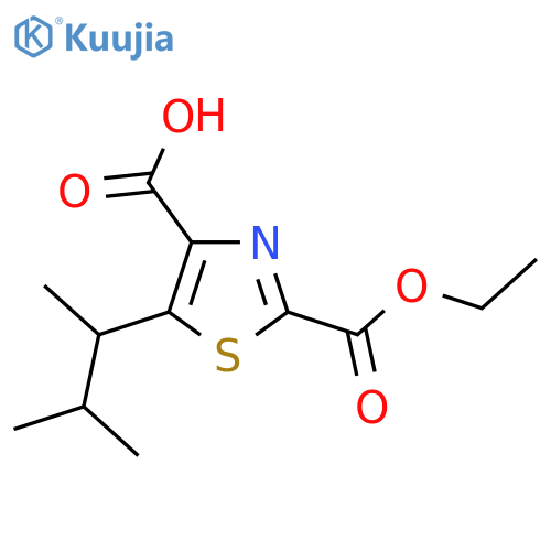 2-(ethoxycarbonyl)-5-(3-methylbutan-2-yl)-1,3-thiazole-4-carboxylic acid structure