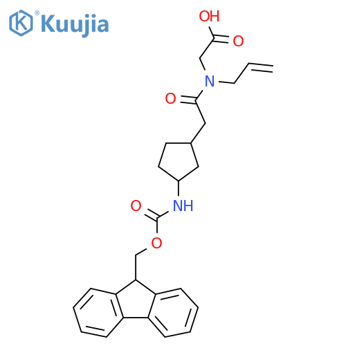 2-{2-3-({(9H-fluoren-9-yl)methoxycarbonyl}amino)cyclopentyl-N-(prop-2-en-1-yl)acetamido}acetic acid structure